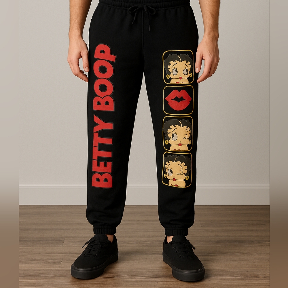 Betty Boop Black Sweatpants size Medium